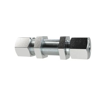 Gerade Schottverschraubung, Rohr-Außen-Ø 12 mm, Stahl verzinkt