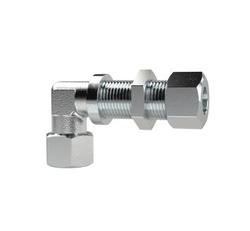 Winkel-Schottverschraubung, Rohr-Außen-Ø 8 mm, Stahl verzinkt