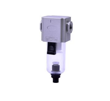 Filter »GA-mini«, mit PC-Behälter, 5 µm, BG 200, G1/8, Ablass: HA