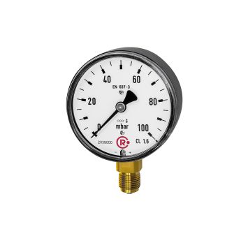 Kapselfedermanometer, G 1/4 radial unten, -160 / 0 mbar, Ø 63